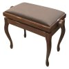 Hidrau-Model ława do pianina HM BG2 Walnut 03 Orzech połysk TC4 welur brązowy